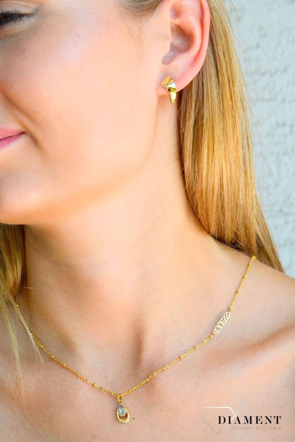 Złote kolczyki damskie 375 klasyczne gładkie KL 3367 375 (2).jpg